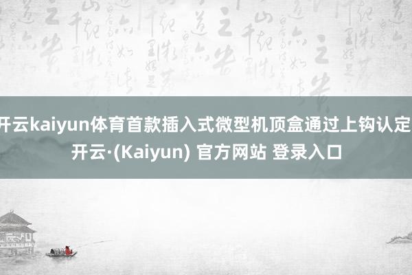 开云kaiyun体育首款插入式微型机顶盒通过上钩认定-开云·(Kaiyun) 官方网站 登录入口