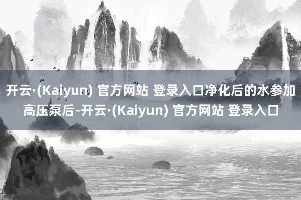 开云·(Kaiyun) 官方网站 登录入口净化后的水参加高压泵后-开云·(Kaiyun) 官方网站 登录入口