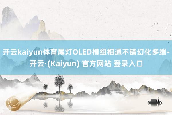 开云kaiyun体育尾灯OLED模组相通不错幻化多端-开云·(Kaiyun) 官方网站 登录入口