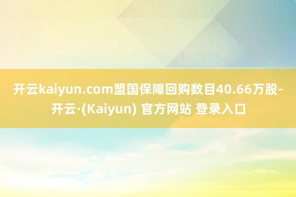开云kaiyun.com　　盟国保障回购数目40.66万股-开云·(Kaiyun) 官方网站 登录入口
