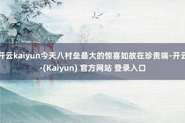 开云kaiyun今天八村垒最大的惊喜如故在珍贵端-开云·(Kaiyun) 官方网站 登录入口