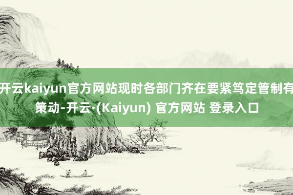 开云kaiyun官方网站现时各部门齐在要紧笃定管制有策动-开云·(Kaiyun) 官方网站 登录入口