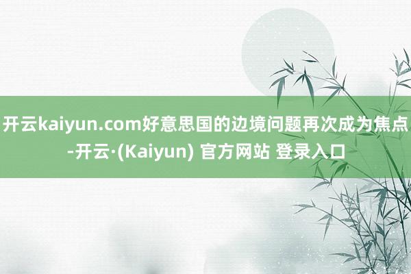 开云kaiyun.com好意思国的边境问题再次成为焦点-开云·(Kaiyun) 官方网站 登录入口