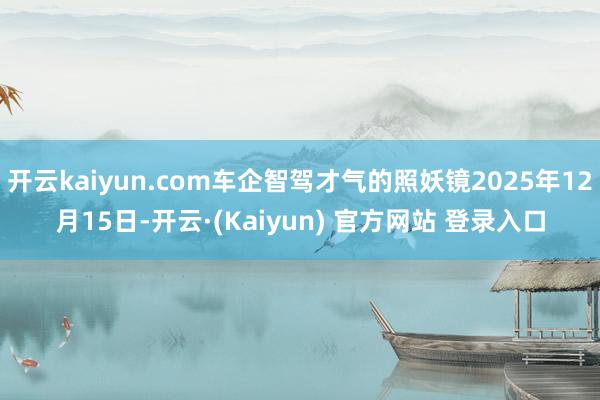 开云kaiyun.com车企智驾才气的照妖镜2025年12月15日-开云·(Kaiyun) 官方网站 登录入口