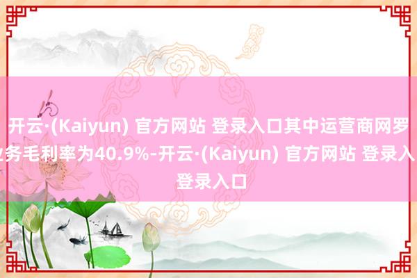开云·(Kaiyun) 官方网站 登录入口其中运营商网罗业务毛利率为40.9%-开云·(Kaiyun) 官方网站 登录入口
